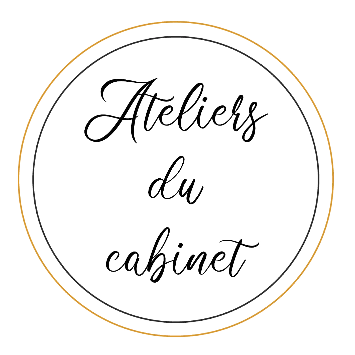 Image de la rubrique Ateliers du cabinet de la page Evénements dans 2 cercles noir et doré